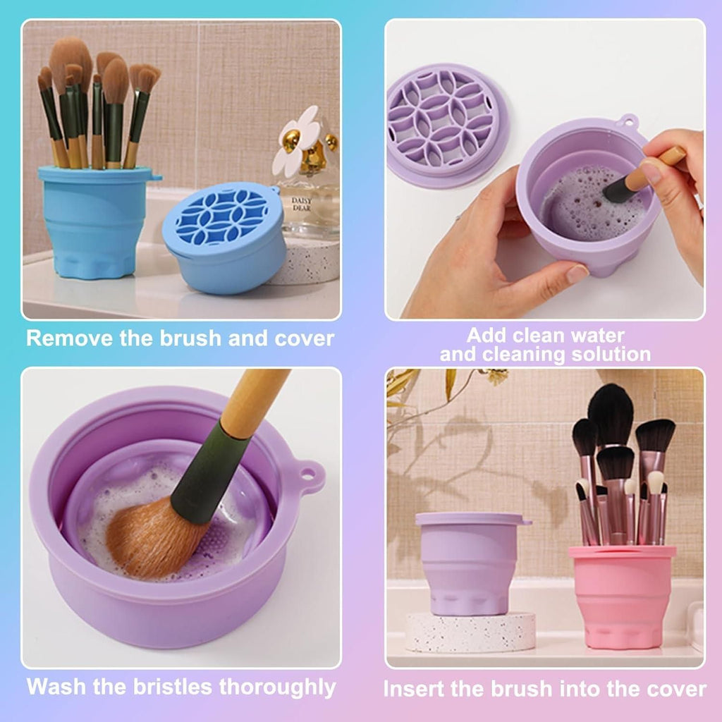 Silicon Makeup Brushes Cleaning Cup